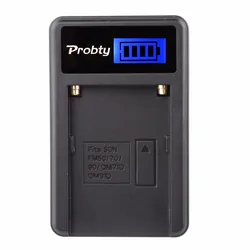 PROBTY nowy NP-F550 F770 F970 FM50 NP-FM500H LCD kamera USB ładowarka