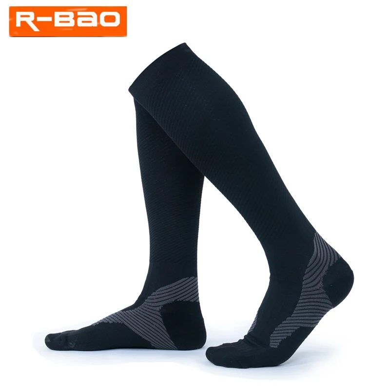 R-BAO 1 pair long men's cycling socks run compression sport socks bike cycle socks fiets kousen meia de ciclismo calcetines mtb