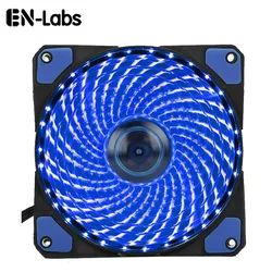 En-Lab PC 컴퓨터 방열판 쿨러, 방진 쿨러 포함, 16dB 울트라 사일런트, 33LED 케이스 팬, 12cm 팬, 12VDC 3P IDE 4 핀, 120mm