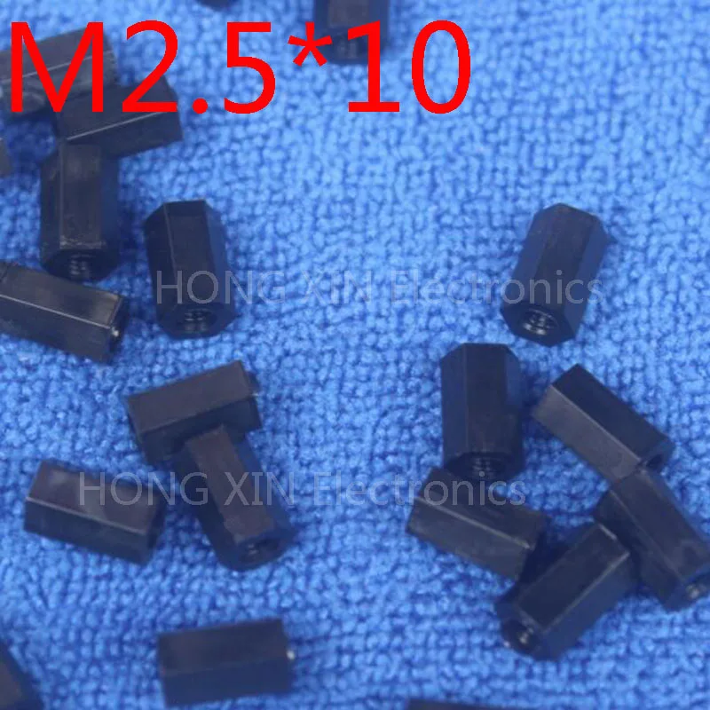 M2.5*10 1pcs Black nylon Standoff Spacer Standard M2.5 Female-Female 10mm Plastic Standoff Kit Repair parts High Quality