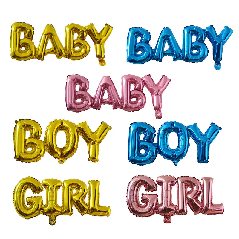 Baby Shower Balloons Blue Pink Boy Girl Foil Ballons Kids Gender Reveal First 1st Birthday Party Kids Party Decorations Supplies