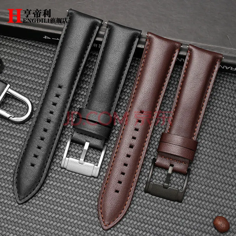 For fossil leather watch with male FS4735 FS4812 ME3052 3054 quick release type 5068 brown black 22mm blue - black buckle 20mm