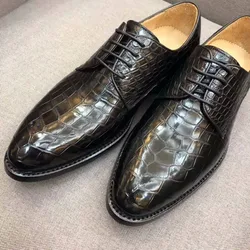 2018 Shinny Glossy 100% Genuine real genuine crocodile skin men shoe, Luxury top quality durable solid crocodile skin men shoe