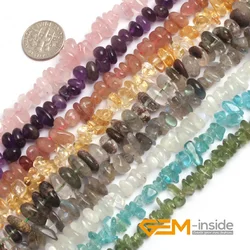 Natural 6x8mm Assorted Stones Freeform Chips gravel Nugget Beads For Jewelry Making Strand 15