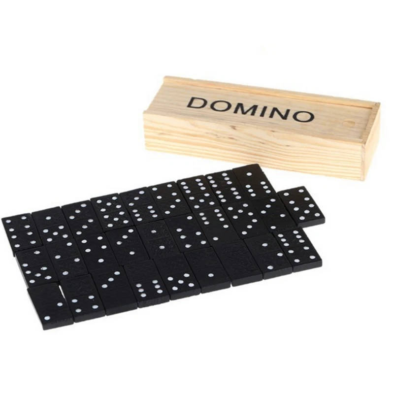 28 Pcs/Set Professional Domino Game Learning Education Children Toys Fun Board Standard Domino Blocks Game Gift With Wooden Box