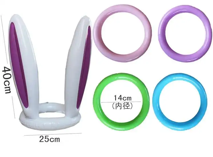 Inflatables Children Inflatable Rabbit Rings Toys Kindergarten Outdoor Throwing Sports Colorful Pvc Plastic Puzzle Child Toy