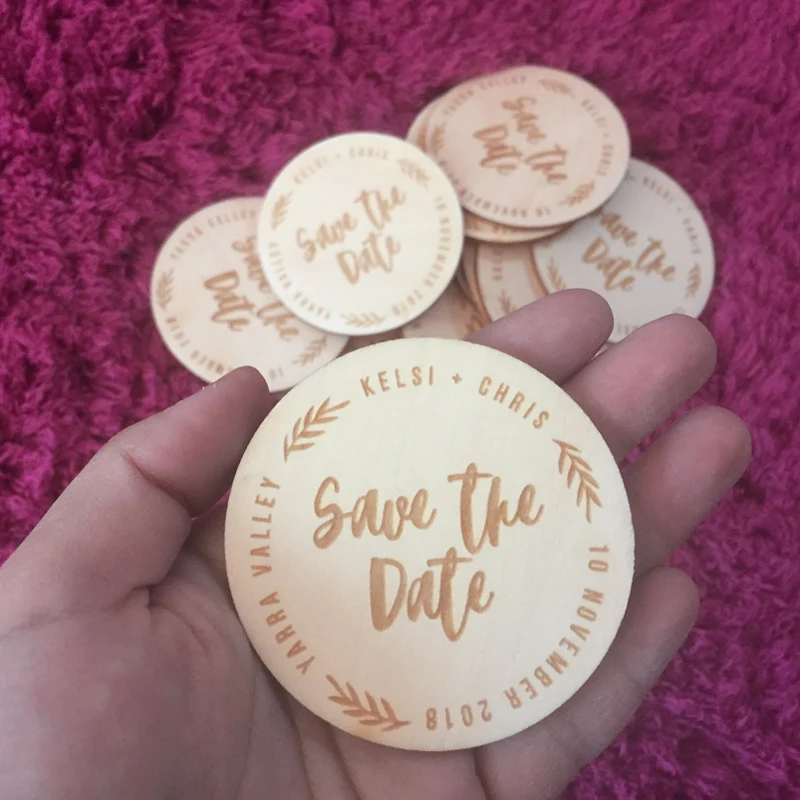 Engraved Wooden Thank You Tags,Personalized Wood Magnets Custom Bride Groom Wedding Invitation,Rustic Wedding Baby Shower Favor