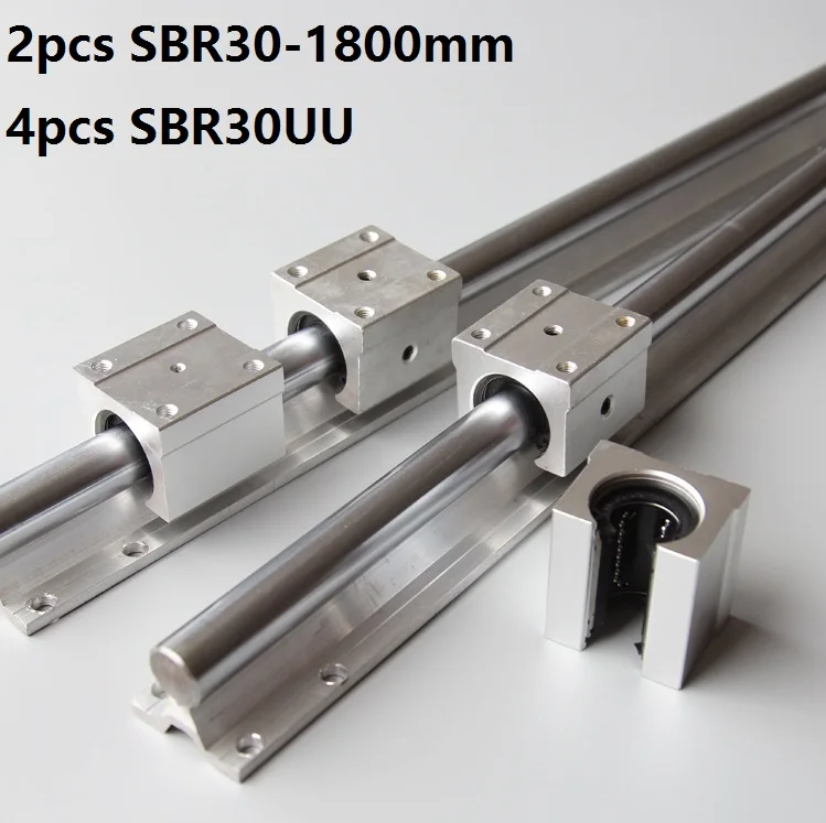 

2pcs SBR30 30mm 1800mm Support Linear Guide Rail With 4pcs SBR30UU Linear Bearing blocks CNC Router