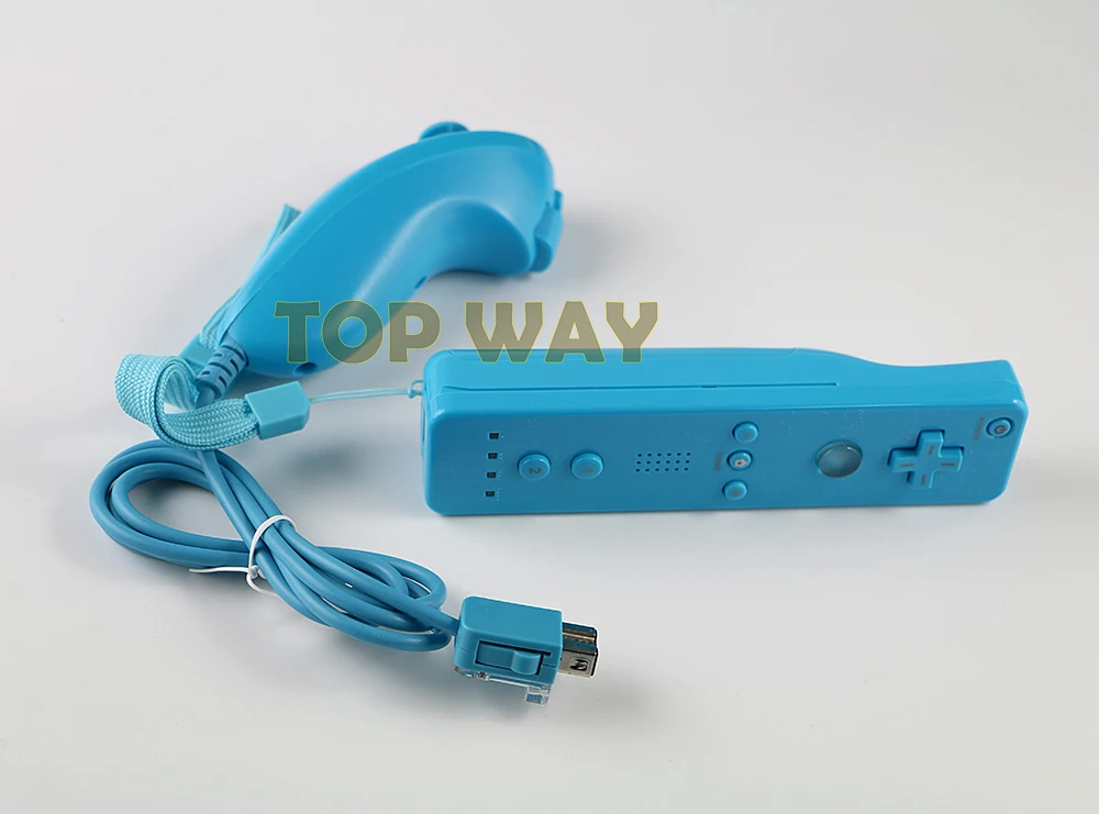 1set New Wired computer game controller left right PC gamepad case with Nunchucks double shock for wii