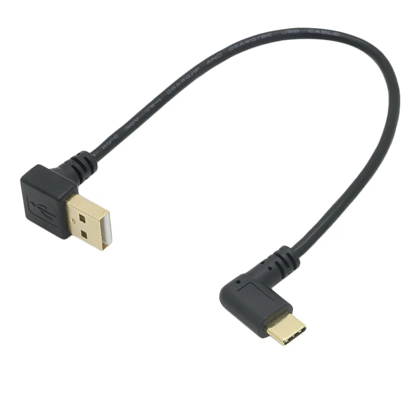 USB 2.0 A męski 90 stopni w górę w dół lewy prostopadły łokieć na USB 3.1 typ C łokieć męski konwerter kabel do ładowania i synchronizacji danych