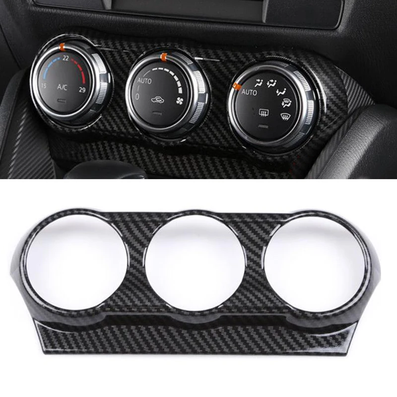 

ABS Carbon Fiber Inner Air Condition Adjust Panel Trim For Mazda CX-3 CX3 2017 2018 Car styling accessories