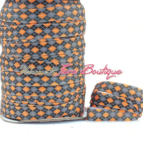

FLRA FOE 5/8" fold over elastic halloween foe geometric pattern printing elastic