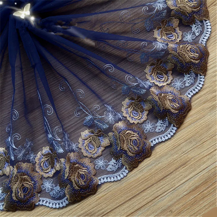 20cm width net embroidery lace costume dress lace trim flower embroidered lace ~Beautiful~