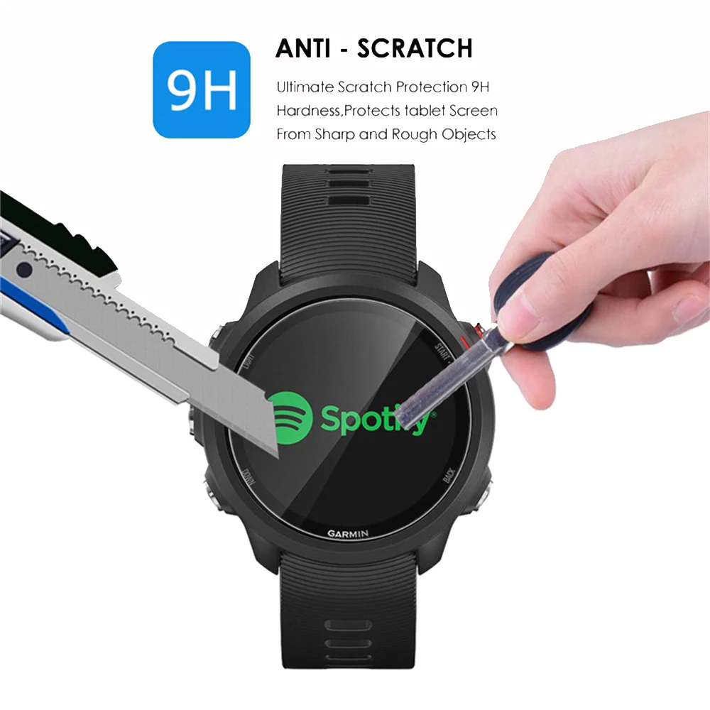 Ultra Thin Clear สมาร์ทนาฬิกาฝาครอบ2.5D ฟิล์มกระจกนิรภัยโค้งป้องกันหน้าจอสำหรับ Garmin Forerunner 245M/245 Flim