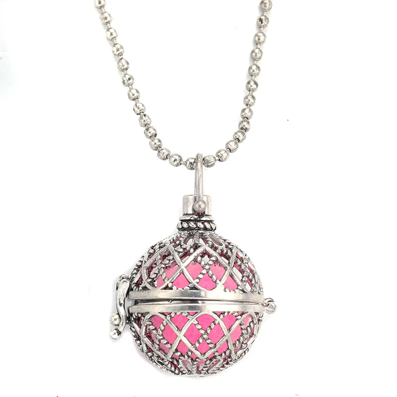 Mexico Chime 1pcs Hollow Cage Music Angel Ball Caller Pregnancy Necklace Essential Oil Diffuser Lockets Pendant Without Chain