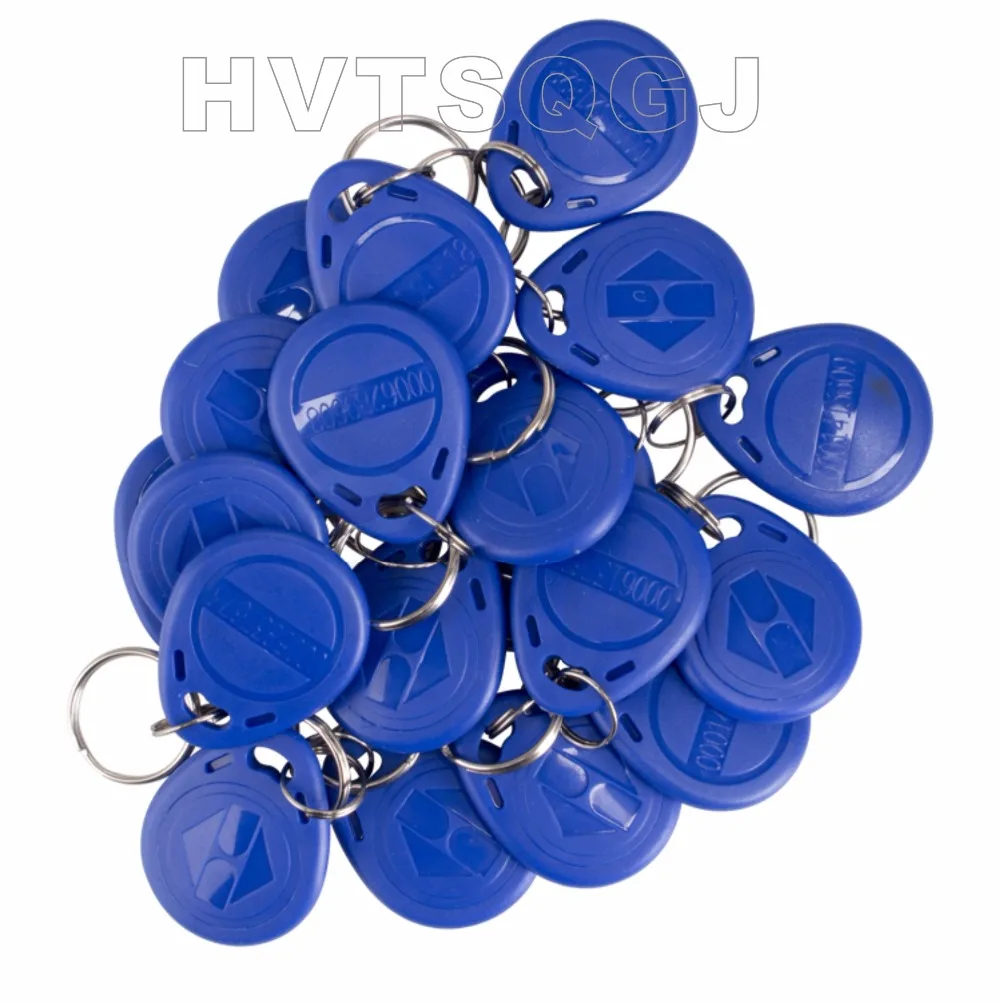 100 개 125khz 쓰기 가능 Keyfobs RFID T5577 근접 재기록 가능 빈 키 체인 액세스 제어 토큰 태그
