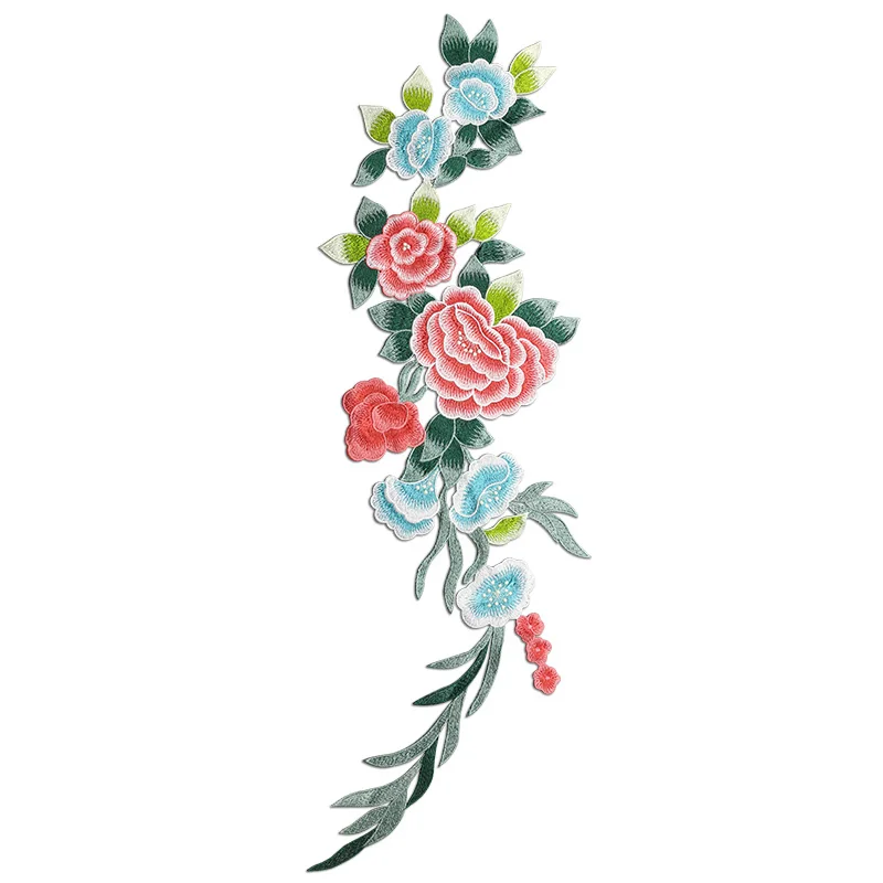 AHYONNIEX Brand High Quality China Style Big computerized embroidery hand stitching type Flower Patches for Clothing DIY