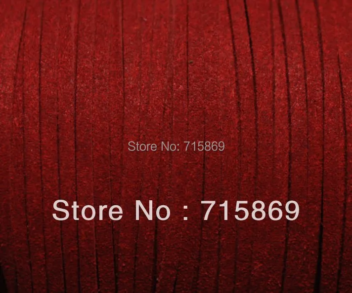 

Free Shipping DIY Jewelry 100 YARD (92Meters)3 mm x 1.5mm Metallic Red Flat Faux Suede Leather Cord For Necklace and Bracelet