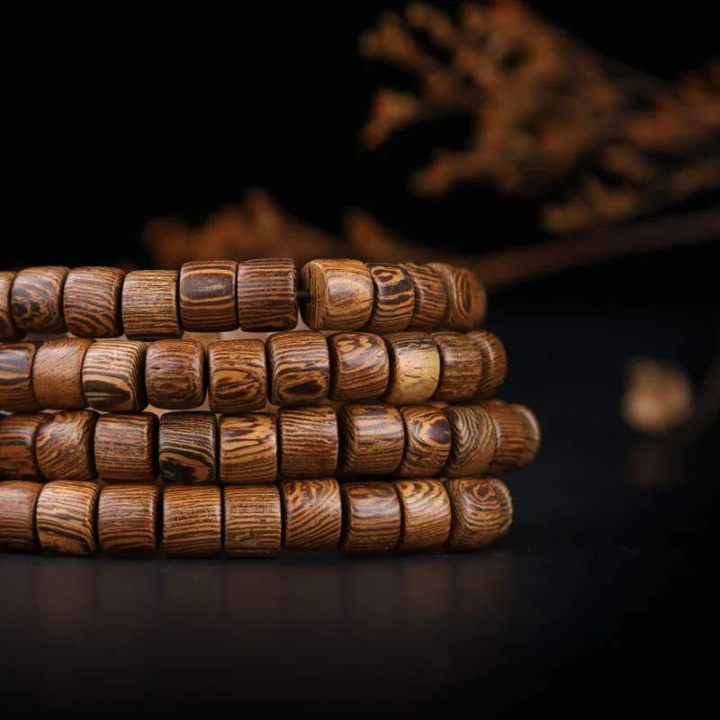 Sennier 108 Wenge Prayer Beads Tibetan Buddhist Bracelet Men Wooden Rosary  Buddha Bracelets Bangles For Women