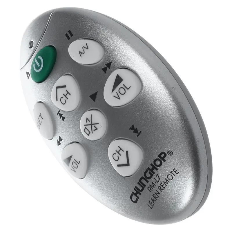 10 قطعة/الوحدة Chunghop rm-L7 العالمي تحكم عن بعد التحكم التعلم تيار مستمر 3 فولت تعلم صغير التلفزيون/SAT/DVD/CBL/DVB-T نسخة