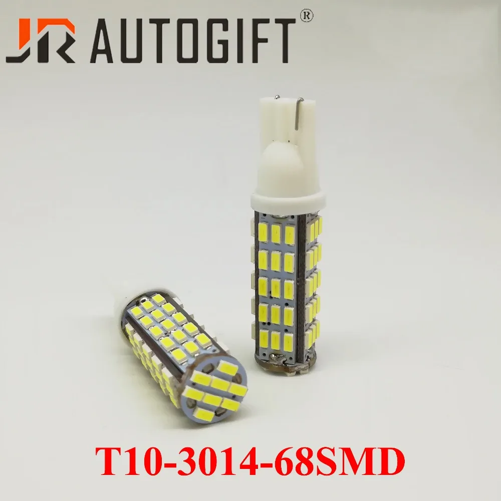 500pcs/lot T10 68LED 3014  68 SMD LED Car 68smd W5W 194 927 168 Side Wedge Lamp Marker Bulb License plate lights DC12V 24V light