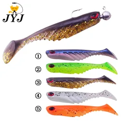 5 pcs Silicone Fishing Lure 70cm 3g jig head Wobblers Swimbait Artificial Soft Bait T tail Paddle tail Bass Carp fishing tackle