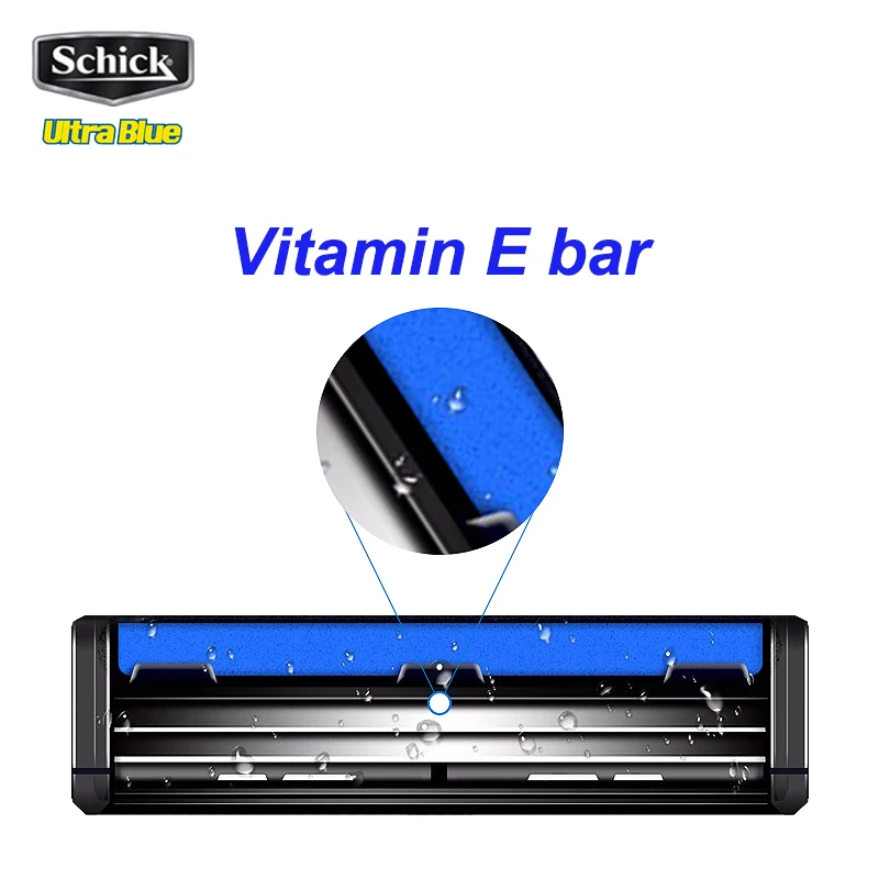 Original Schick Ultra Blue Shaving Razor para Homens, Cabelo Barba Barbeador Substituição, Frete Grátis, 12 Lâminas por Lote