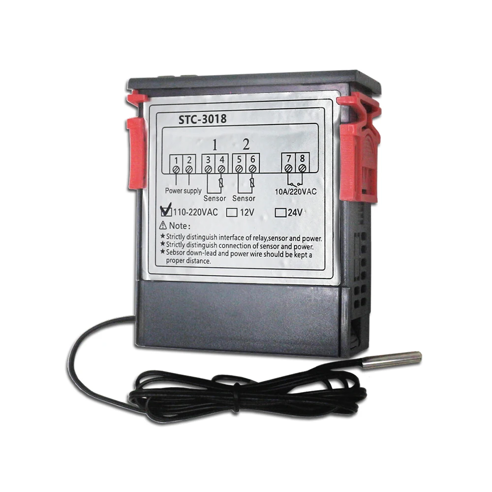 KT1210W STC-3018 Digital Thermoregulator Temperature Controller Thermostat with NTC Sensor Heating and Cooling Control