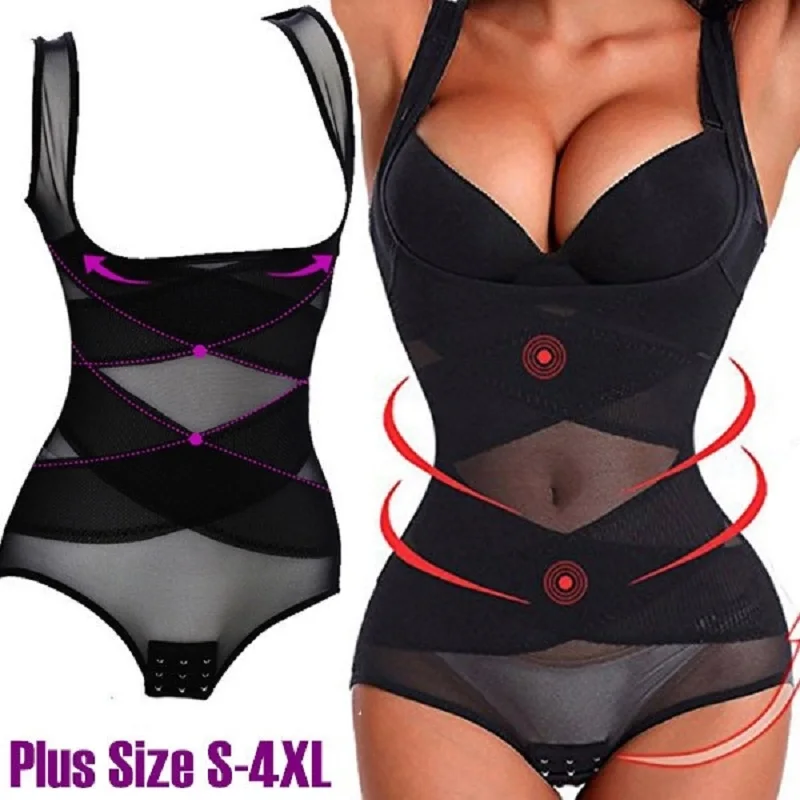 Body adelgazante de talla grande para mujer, pantalones moldeadores, entrenador de cintura, moldeador de cuerpo, Fajas Colombianas, elevador de