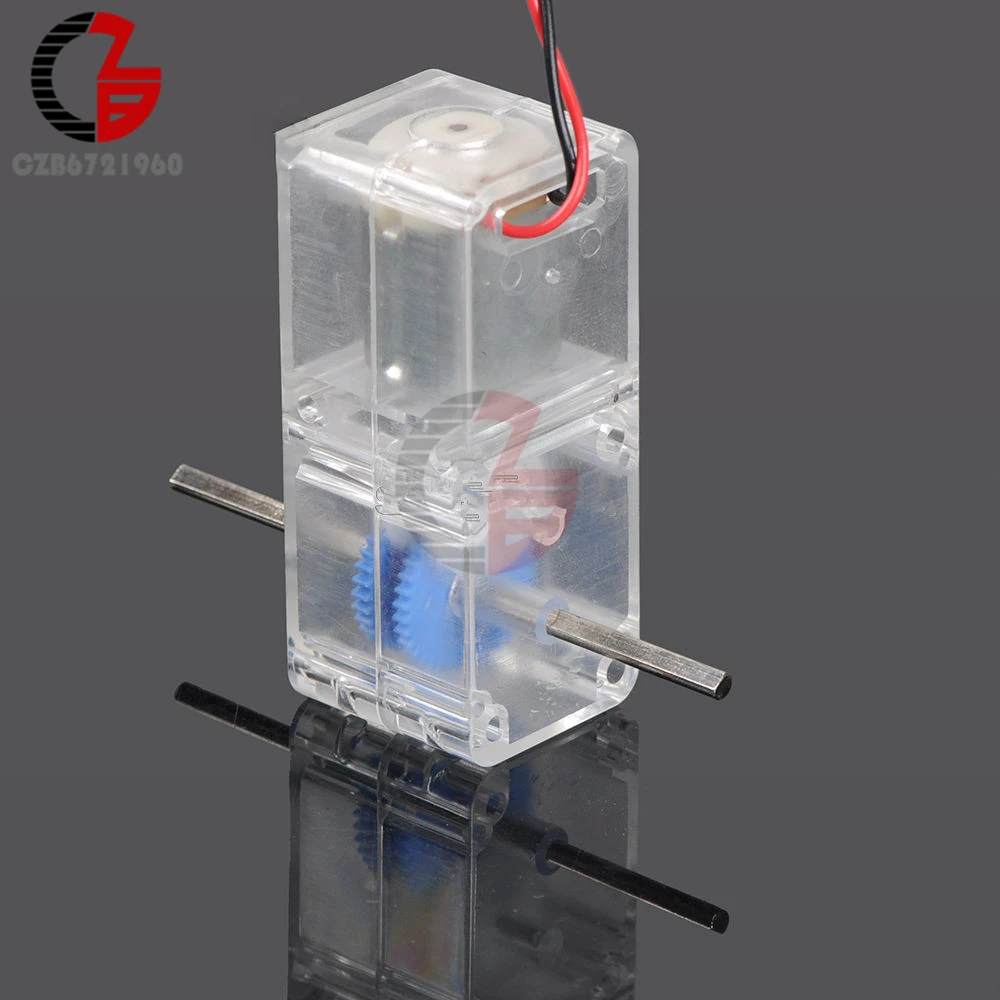 Dc 1.5-6V 130 Gear Motor 1:94 Dc Motor 85-120 Rpm Met Transparante Beschermende Box Shell Case Voor Smart Robot Rc Auto Diy