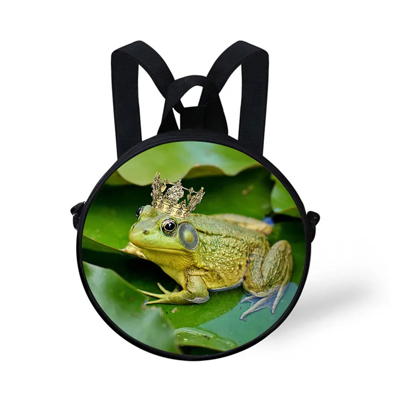 

Frog Kings prints Bag Kids Round Bag Adjustable Straps Can Be Shoulder Bag And Backpack As A Gift For Children kindergarten bags