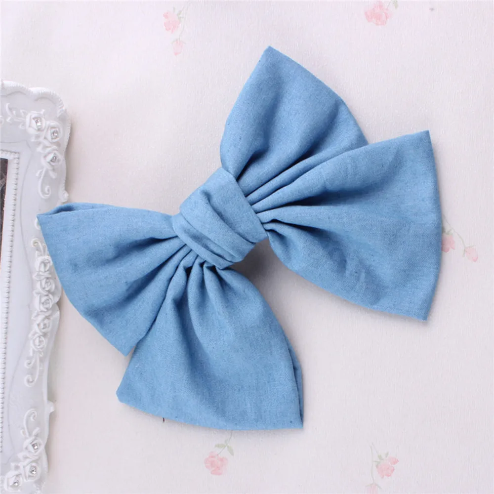 1PCS Large Hair Bow  For Girl Hair Clips Striped Fabric   Barrette  Women   Fashion Hair Accessories