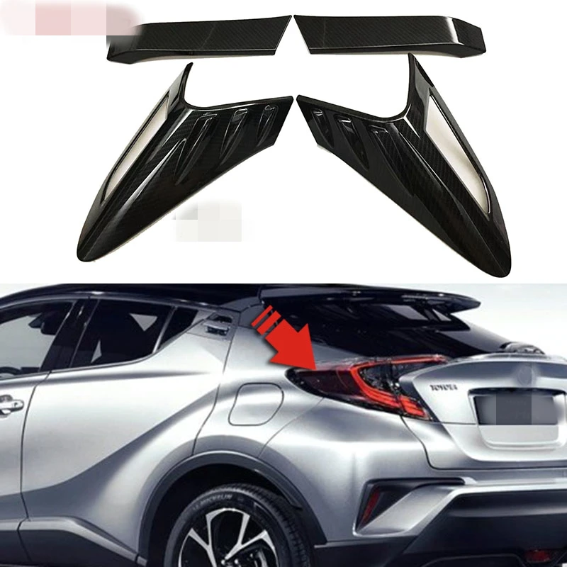 

Car Sticker Styling For Toyota C-HR CHR Accessories 2016 2017 2018 Carbon Fiber Taillight Cover Guard Lamp Frame Black