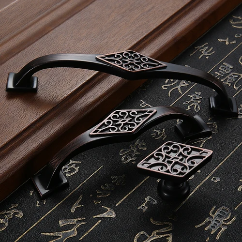 WV-tirador clásico para armario, manilla de cocina de bronce rojo, cobre antiguo, para dormitorio, librería, cajón, armario, vino, gabinete armario de cocina y almacenamiento cocina armario muebles para habitación mueb