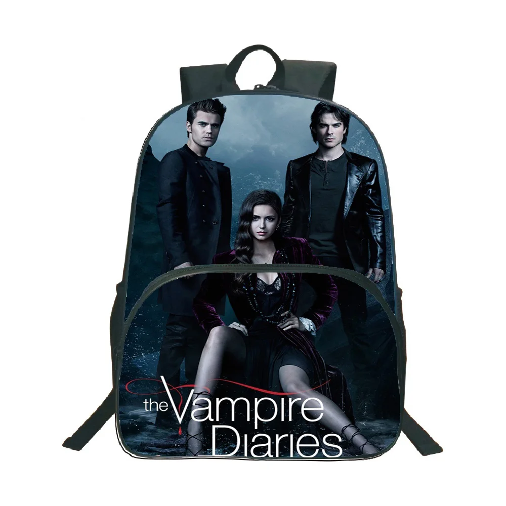 

High Quality The Vampire Diaries School Bags Hot Movies Print Students Teens Knapsack Boys Girls School Backpack Travel Rucksack