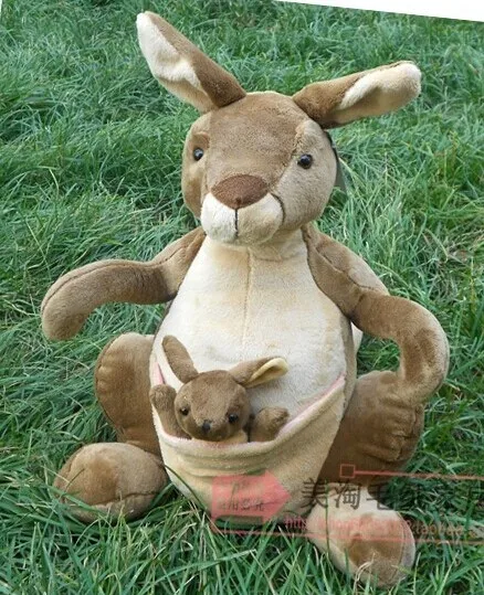 Authentic NICI Stuffed Plush Toy Simulation Kangaroo and Baby Soft Fun Doll Sitting 45cm Children birthday and Christmas  Gift