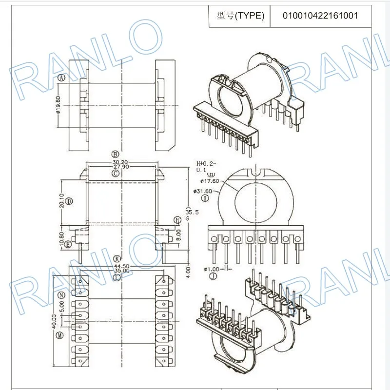 ER4220 EC42 Transfomer Bobbin Frame+PC40 Ferrite Core