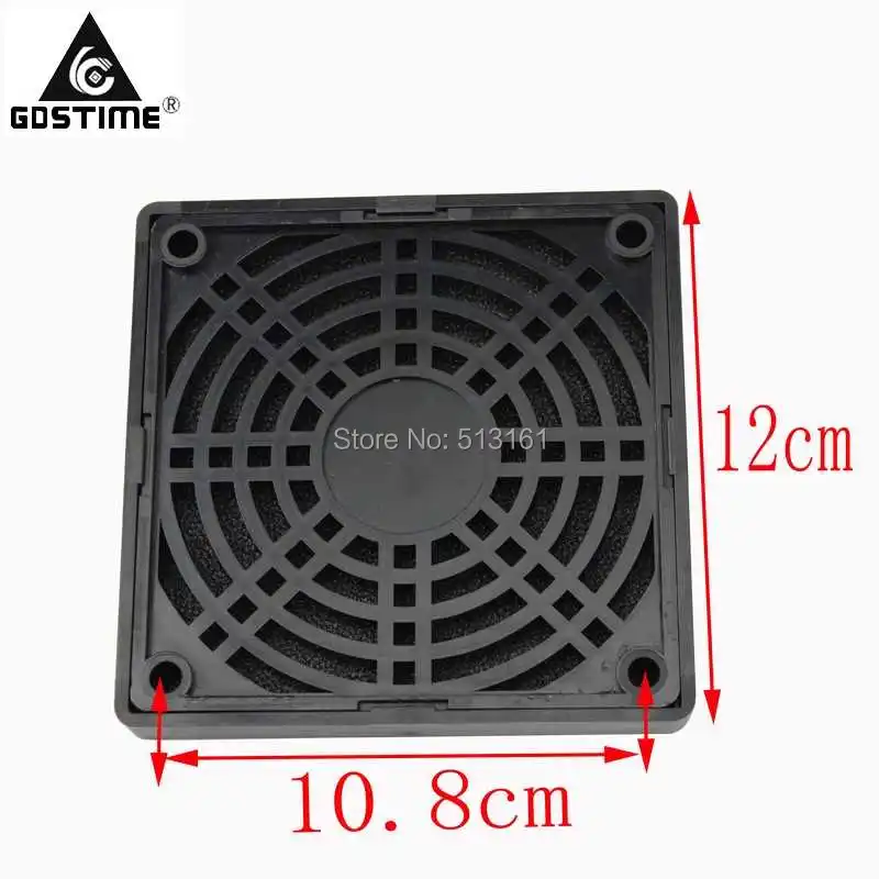 2 Pcs Gdstime 12 Cm 120 Mm Penggemar Tahan Debu Layar Computer Casing Jaring Buah Debu Spons Penyaring Hitam