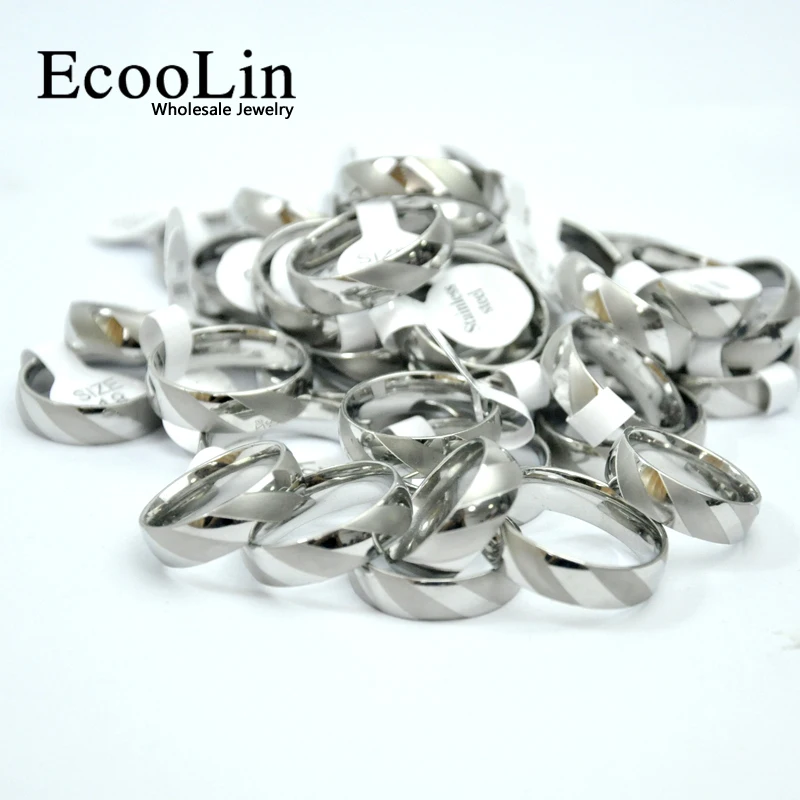 100Pcs New Design Spiral Texture Stainless Steel Rings For Women Men Jewelry Wholesale Bules Lots Never Fade Hot Sale LB4016