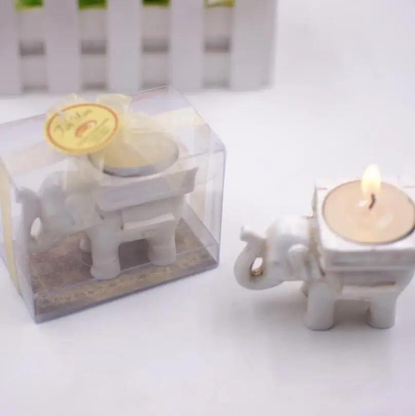 Retro Lucky Elephant Candles Holder Creative Tealight Candlestick Bridal Shower Wedding Party Favors Gift LX6219