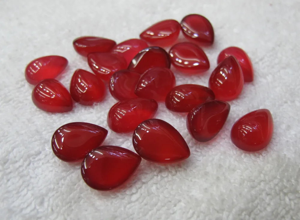 Charming Red Carnelian Agate Bead Cabochon 10*12mm Pear Shape Cabochon 20pcs/lot Natural Gem Stone Jewelry Ring Cabochon