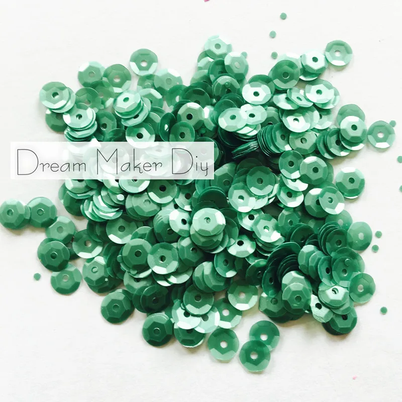 50g(3500pcs) 6mm Cup Matt Translucent Green round loose sequins Paillette sewing Wedding craft for decoration scrapbook