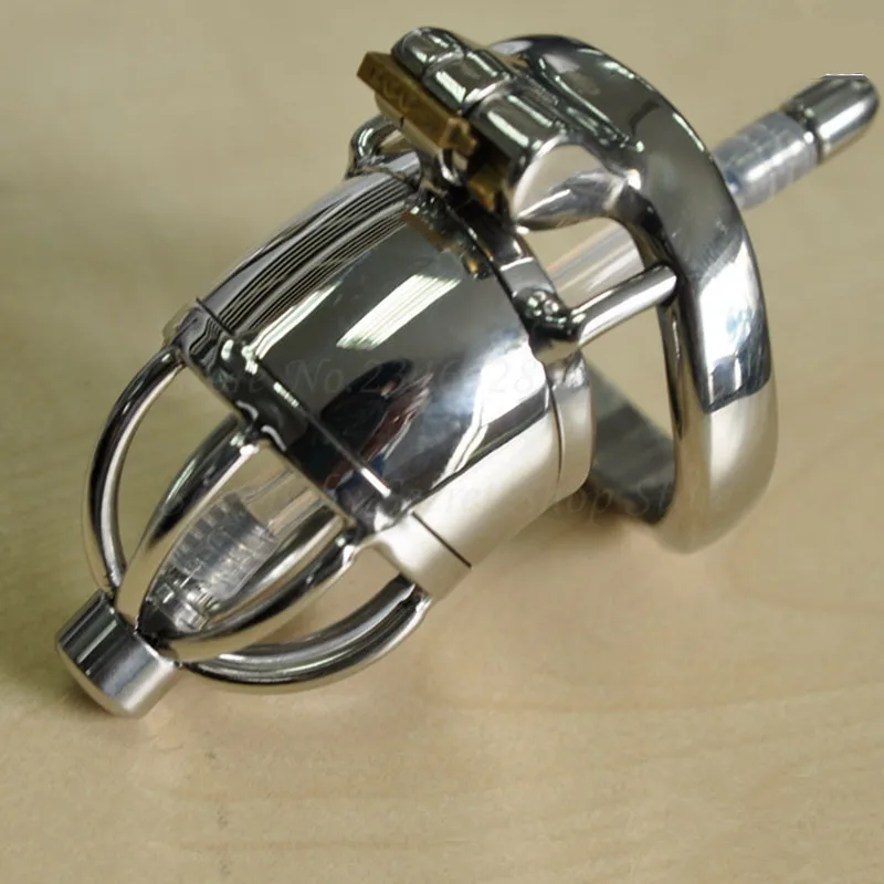 304 Stainless Steel Chastity Belt Lockable Penis Cage,Penis Ring,Male Chastity Device With Urethral Catheter,Adult Game Sex Toys