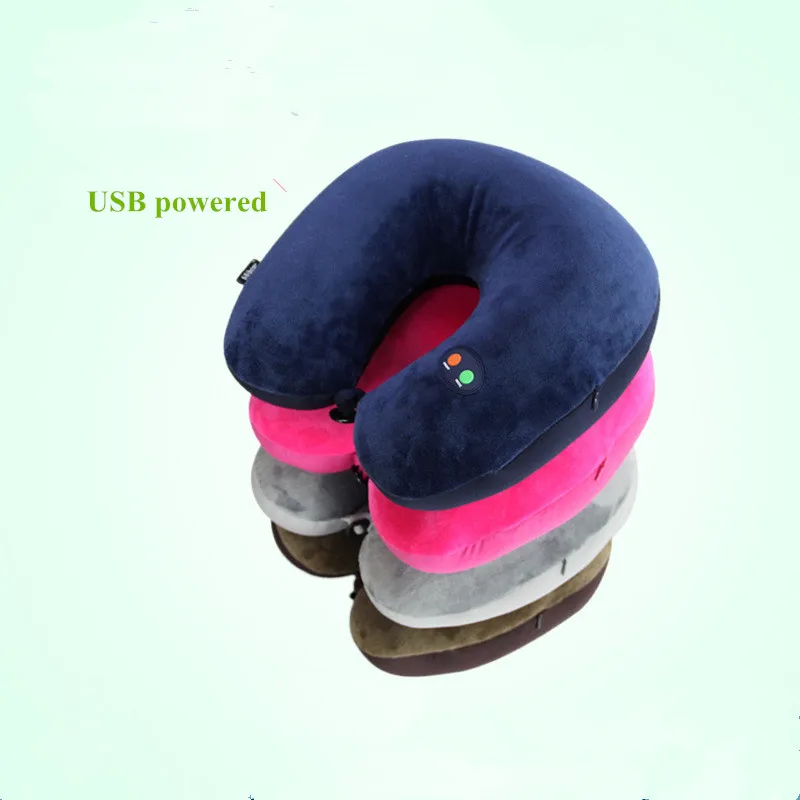 Innovative USB - Power massage neck U Shape Travel Pillow for Airplane Pillows for Sleep Home Textile travesseiro almohada