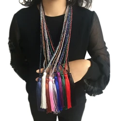YDGY2019 New 10-colour silk pendant crystal fringed sweater chain female fringed pendant sweater chain wholesale