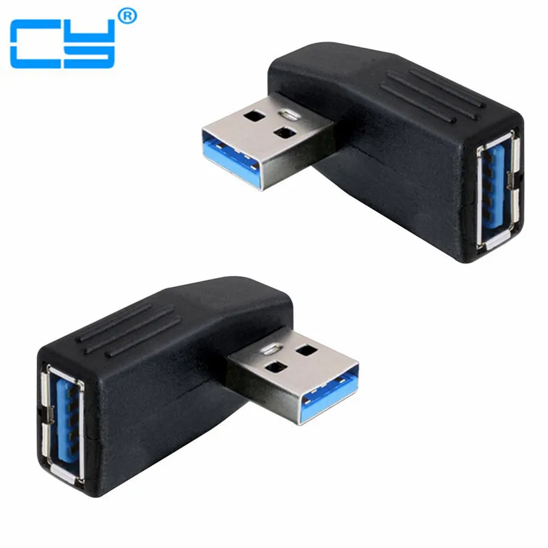 محول موصل USB 3.0 بزاوية 90 درجة ، ذكر إلى أنثى ، M/F