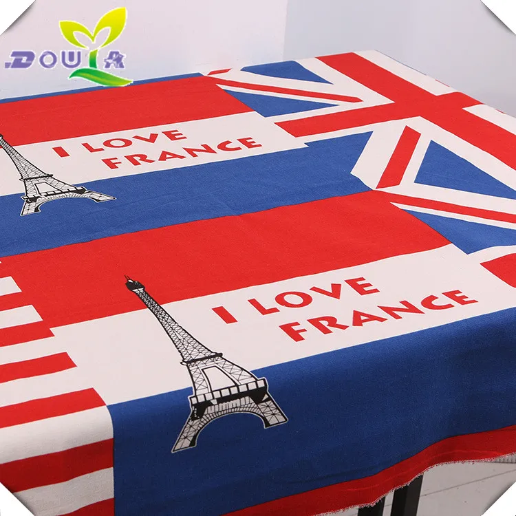 new spring and summer American flag newspaper thick cotton canvas curtain tablecloth printed fabric sofa pillow