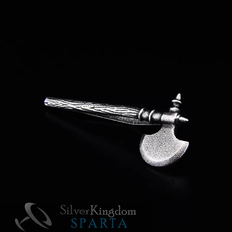 SPARTA Battle axe tie clips Silver plated High quality metal men's free shipping !!!