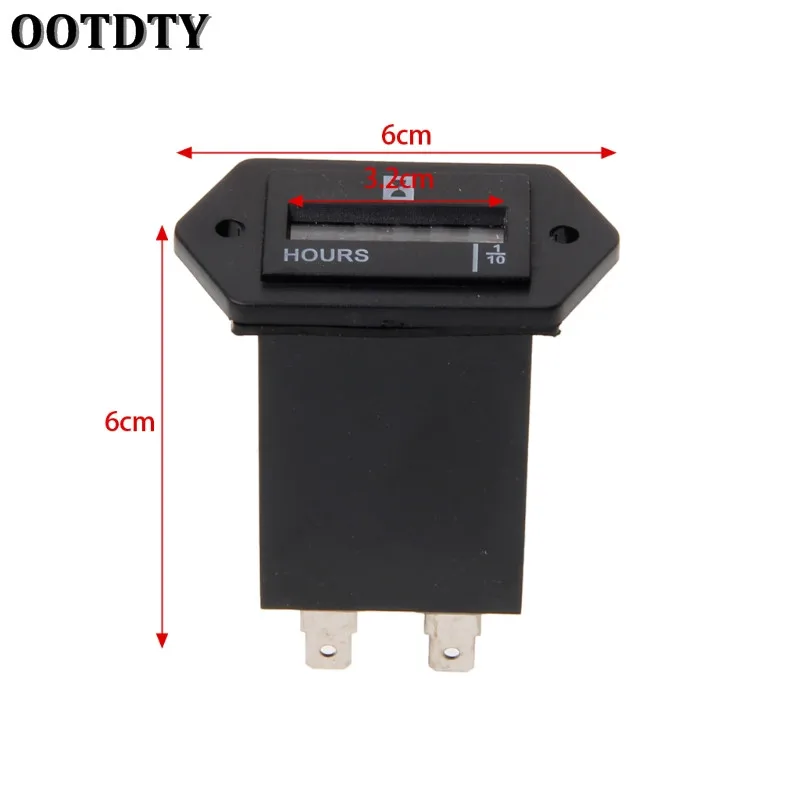 OOTDTY New Generator Sealed Hour Meter Counter Tractor Truck Hourmeter Rectangle DC 10V-80V for Boats Trucks Tractors Cars