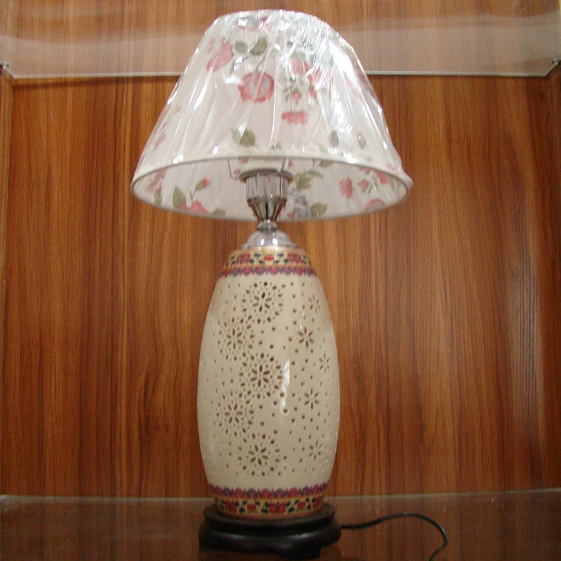 Vintage chinese porcelain ceramic table lamp bedroom living room wedding table lamp Jingdezhen ceramic table lamp